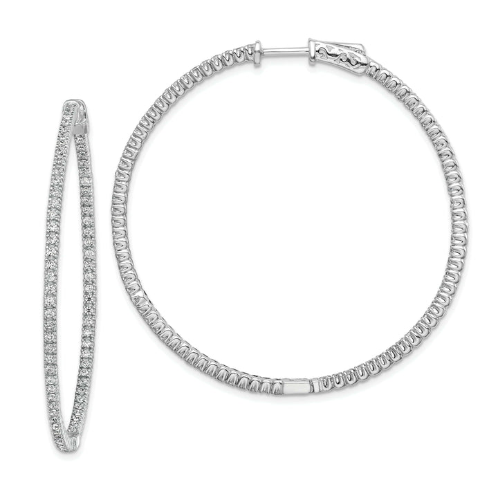 Sterling Shimmer Earrings Sterling Silver 156 Stones Round Hoop Earrings