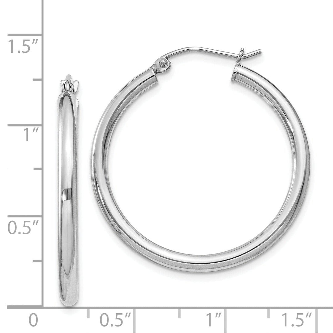 Lovely Rita's Earrings Sterling Silver 2.5MM Round Hoop Earrings