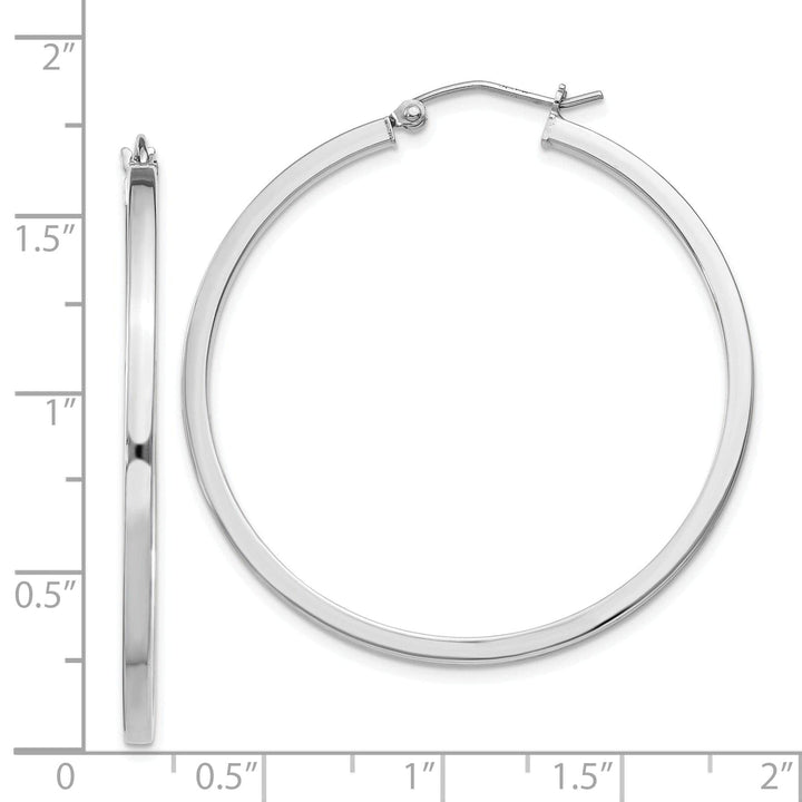 Lovely Rita's Earrings Sterling Silver 2MM Square Tube Hoop Earrings