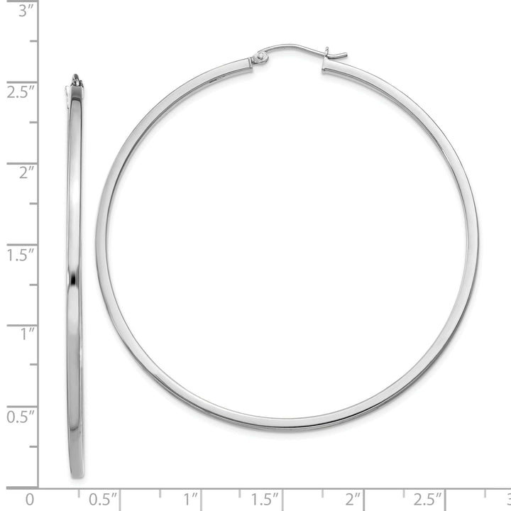 Lovely Rita's Earrings Sterling Silver 2MM Square Tube Hoop Earrings