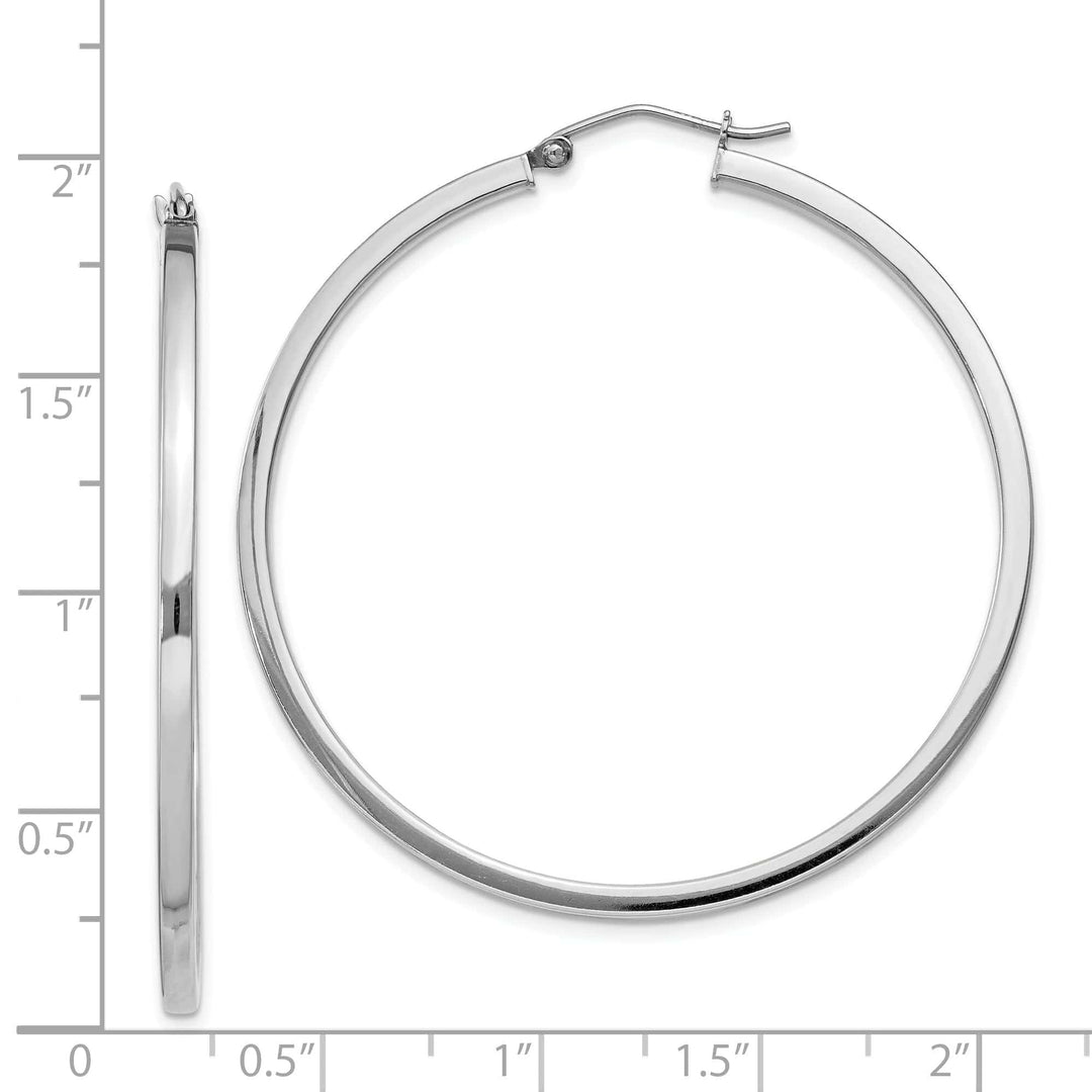 Lovely Rita's Earrings Sterling Silver 2MM Square Tube Hoop Earrings