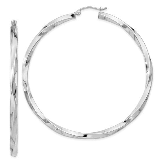 Lovely Rita's Earrings Sterling Silver 3MM Polished Twisted Hoop Earrings