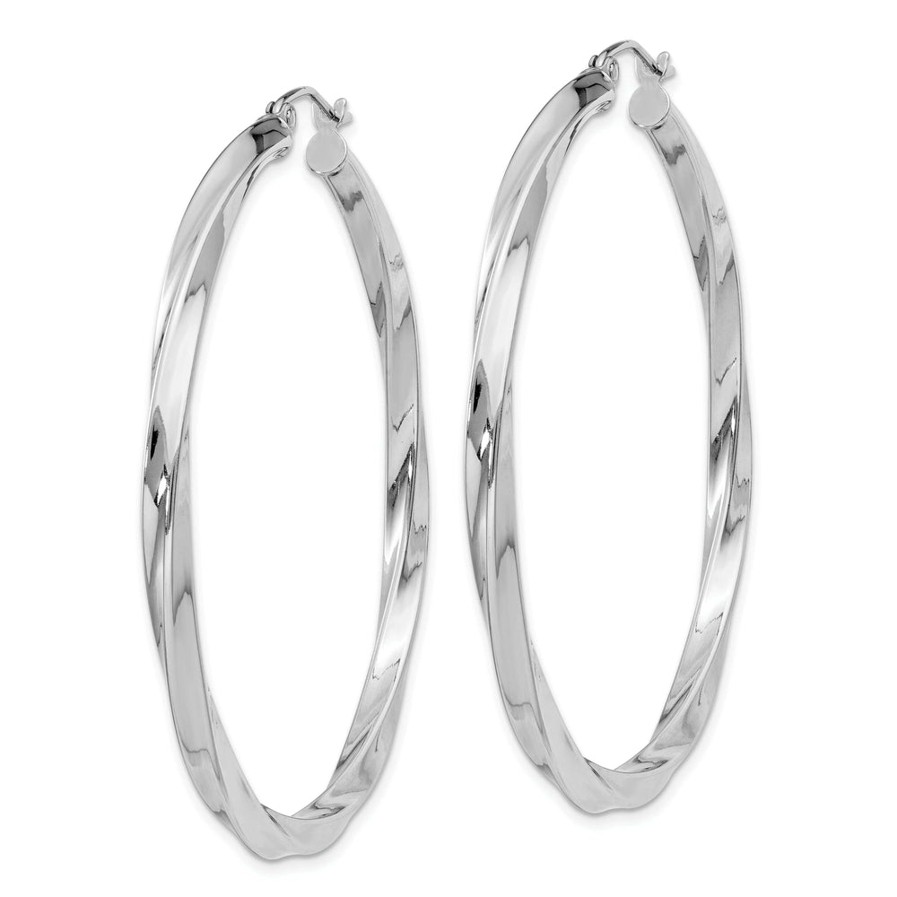Lovely Rita's Earrings Sterling Silver 3MM Polished Twisted Hoop Earrings