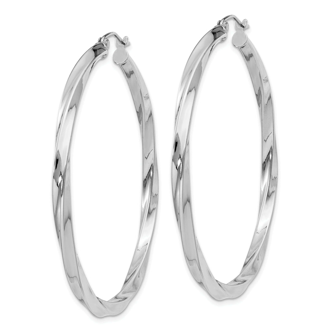 Lovely Rita's Earrings Sterling Silver 3MM Polished Twisted Hoop Earrings