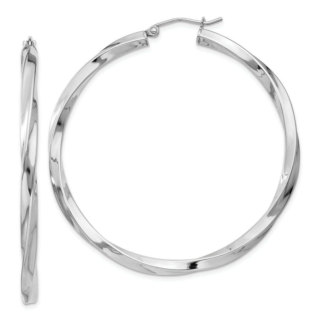 Lovely Rita's Earrings Sterling Silver 3MM Polished Twisted Hoop Earrings