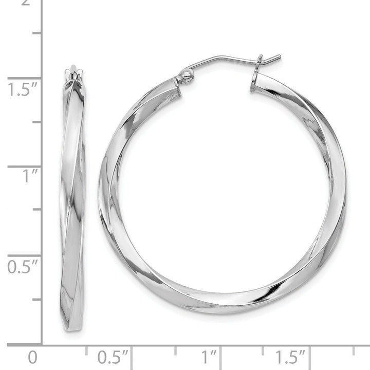 Lovely Rita's Earrings Sterling Silver 3MM Twisted Hoop Earrings