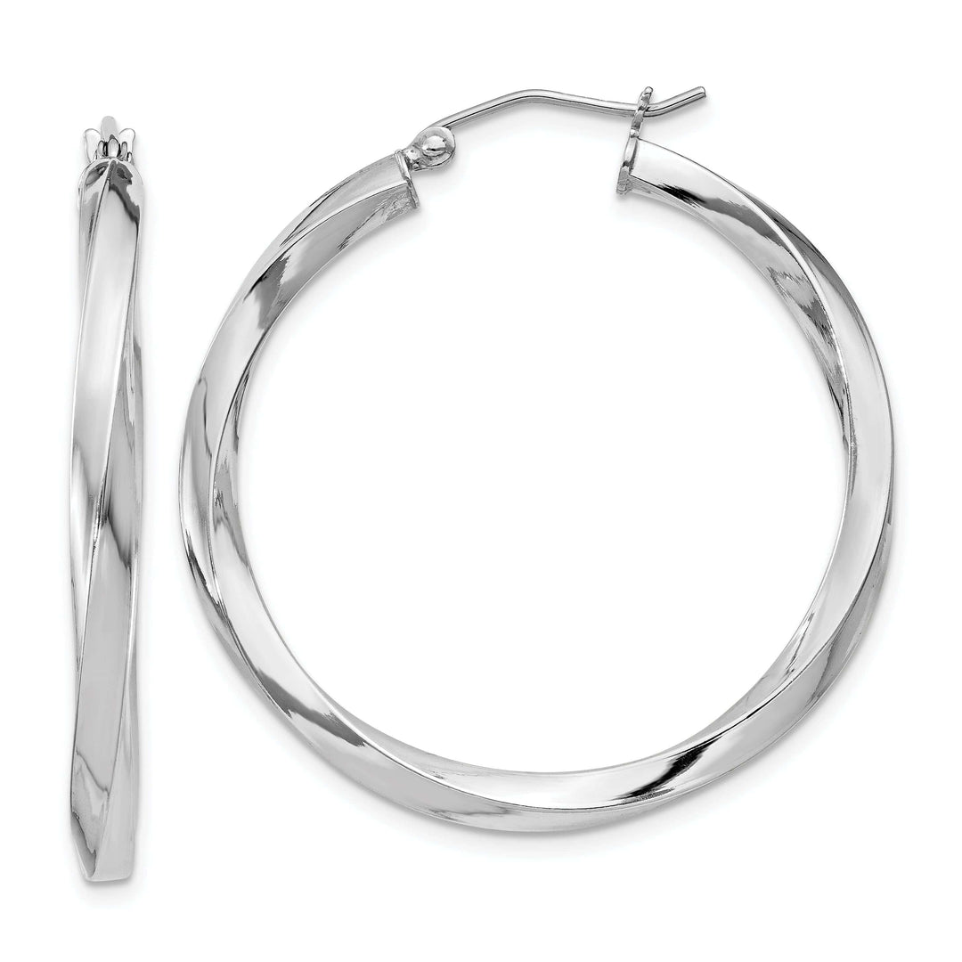 Lovely Rita's Earrings Sterling Silver 3MM Twisted Hoop Earrings
