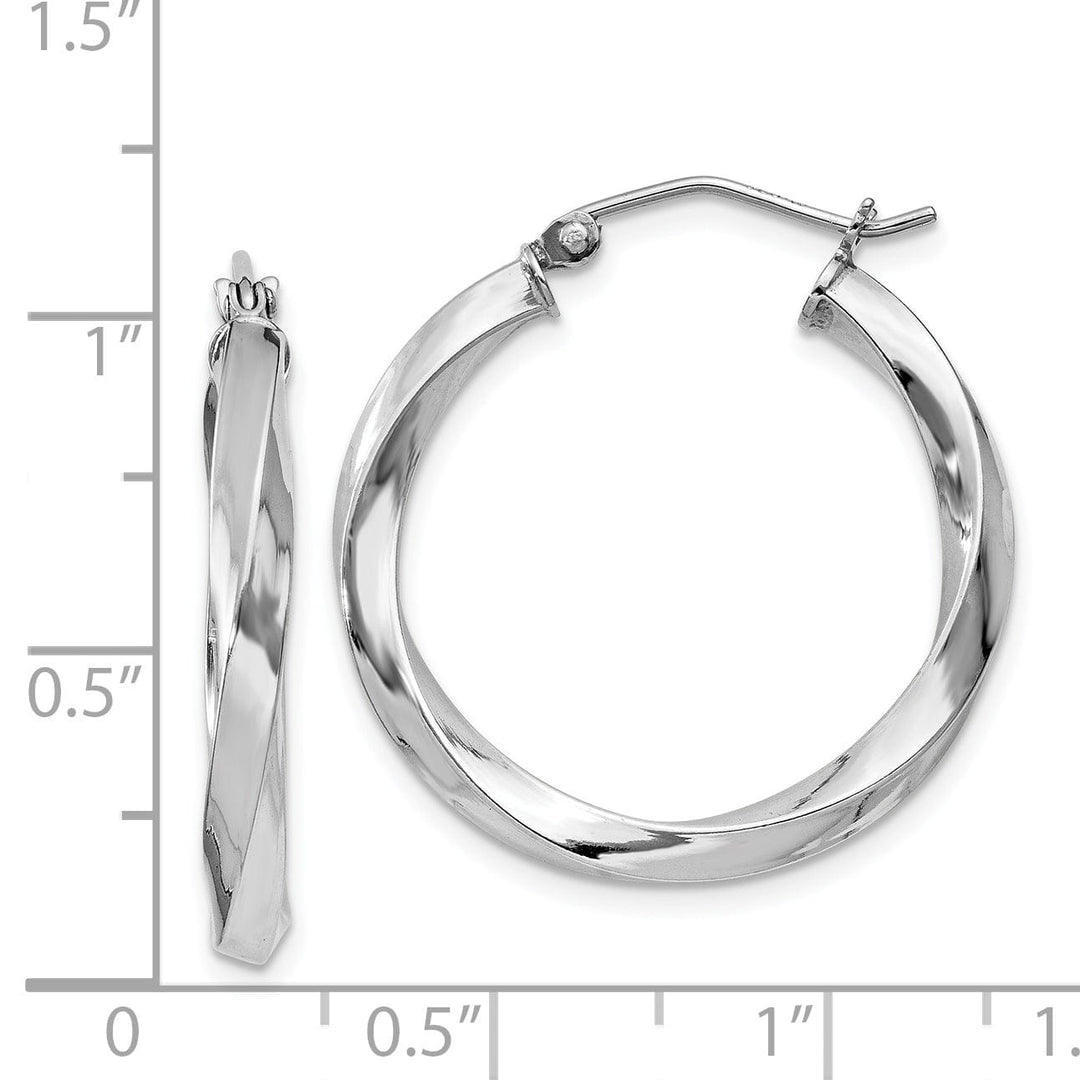 Lovely Rita's Earrings Sterling Silver 3MM Twisted Hoop Earrings