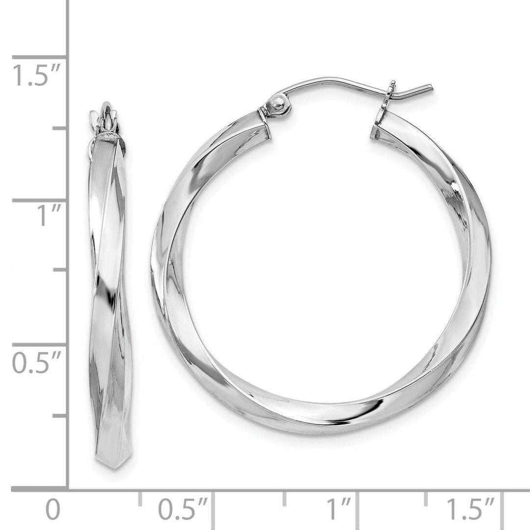 Lovely Rita's Earrings Sterling Silver 3MM Twisted Hoop Earrings