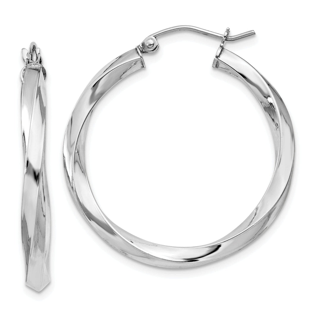 Lovely Rita's Earrings Sterling Silver 3MM Twisted Hoop Earrings