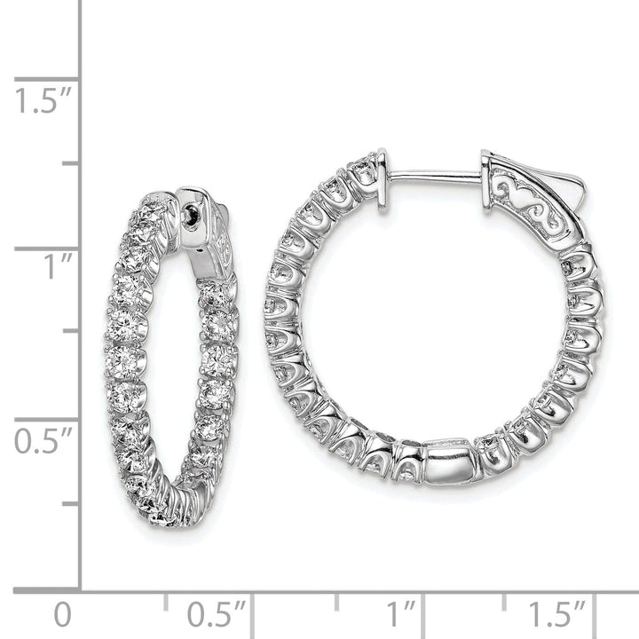 Sterling Shimmer Earrings Sterling Silver 40 Stones Round Hoop Earrings