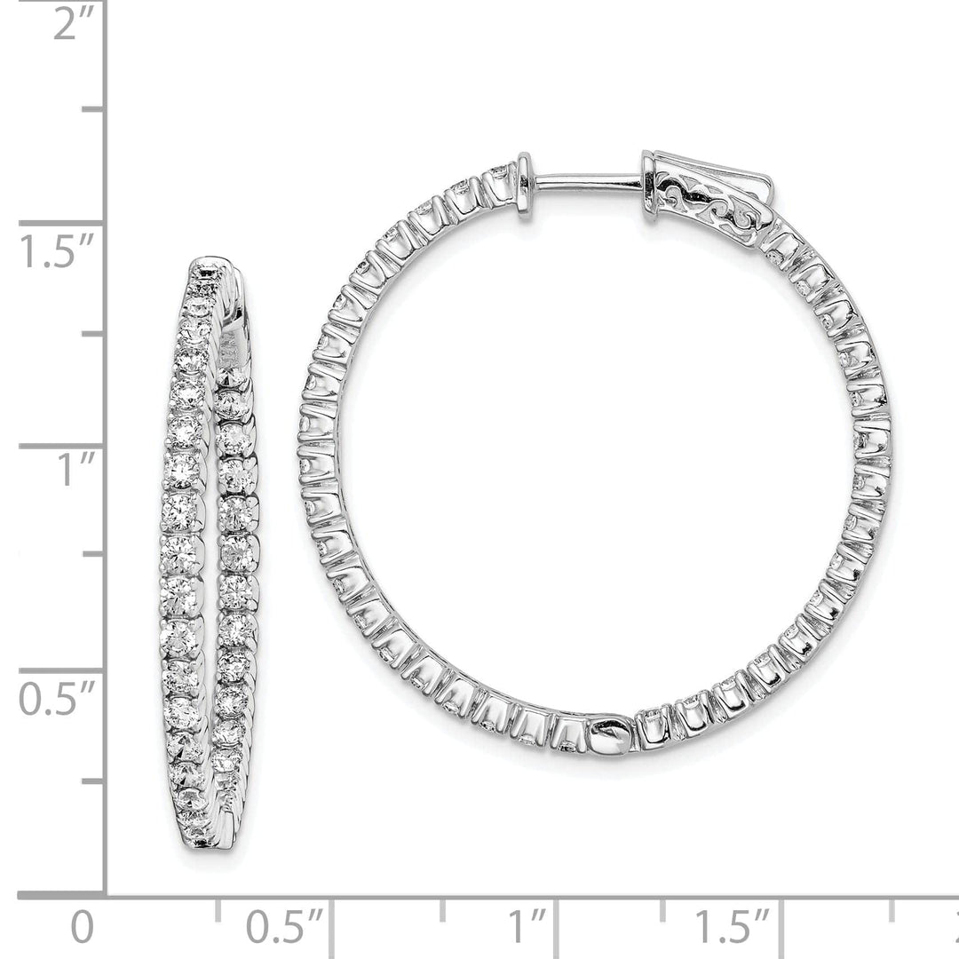 Sterling Shimmer Earrings Sterling Silver 70 Stones Round Hoop Earrings