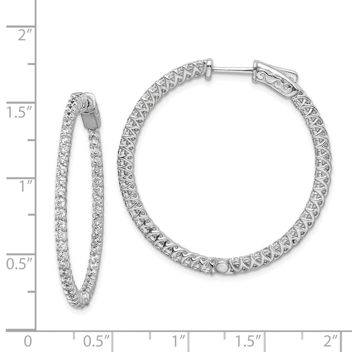 Sterling Shimmer Earrings Sterling Silver 76 stones Round Hoop Earrings