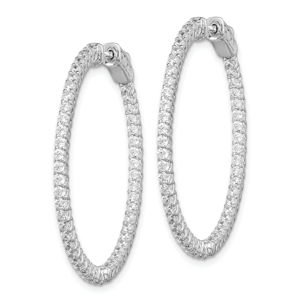 Sterling Shimmer Earrings Sterling Silver 76 stones Round Hoop Earrings