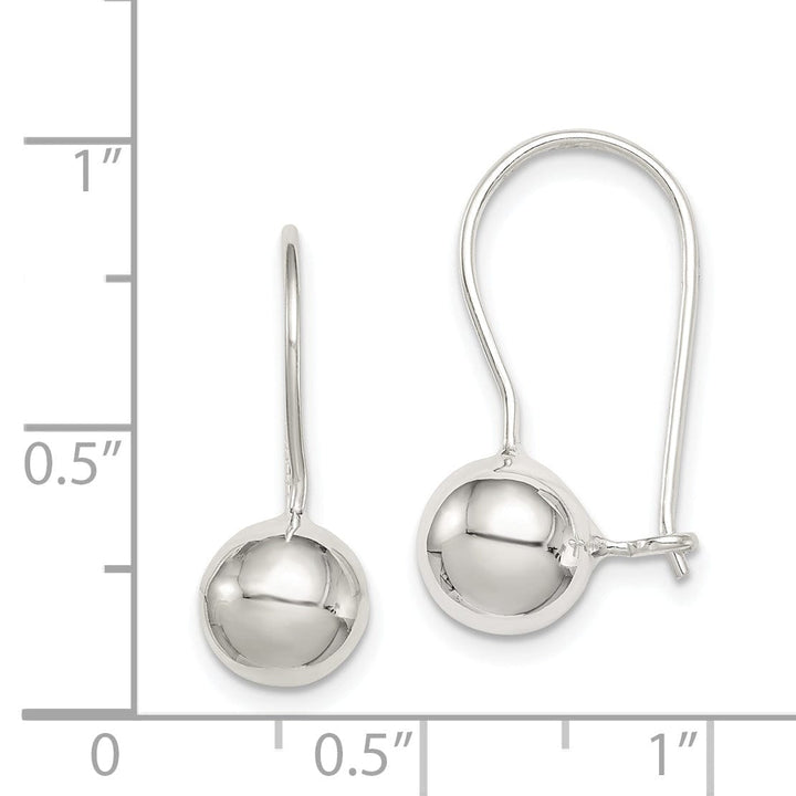 Lovely Rita's Earrings Sterling Silver 8MM Ball Hook Back Earrings