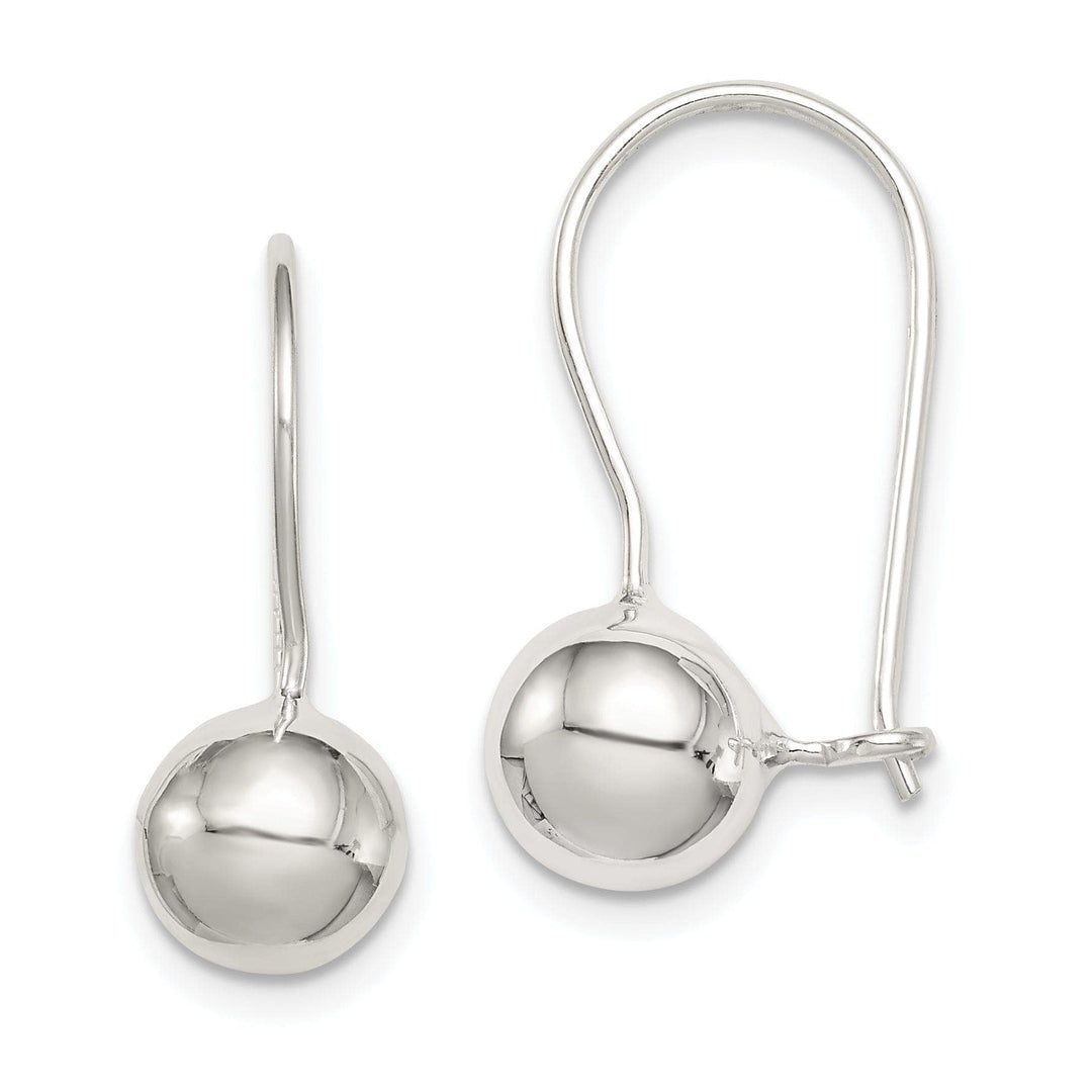 Lovely Rita's Earrings Sterling Silver 8MM Ball Hook Back Earrings