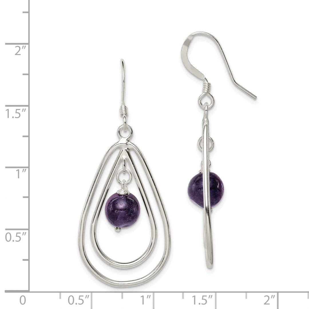 Lovely Rita's Earrings Sterling Silver Amethyst Dangle Design Earrings