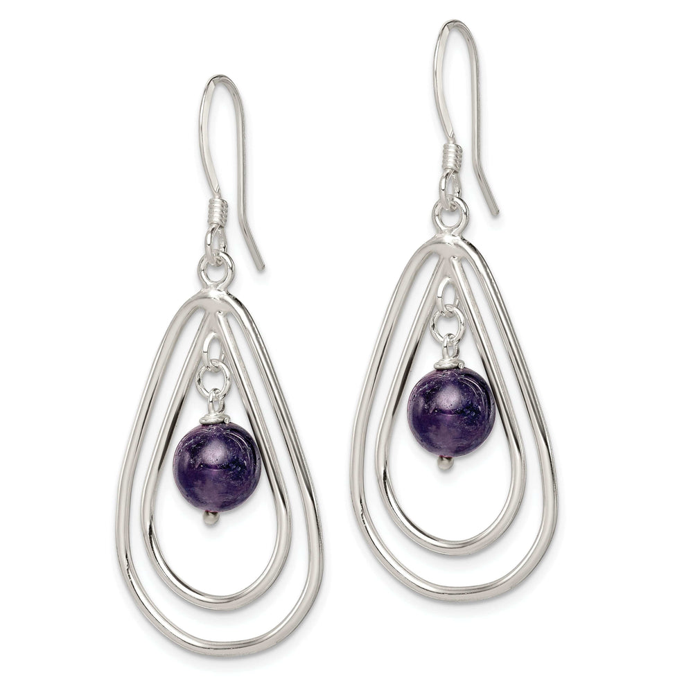Lovely Rita's Earrings Sterling Silver Amethyst Dangle Design Earrings