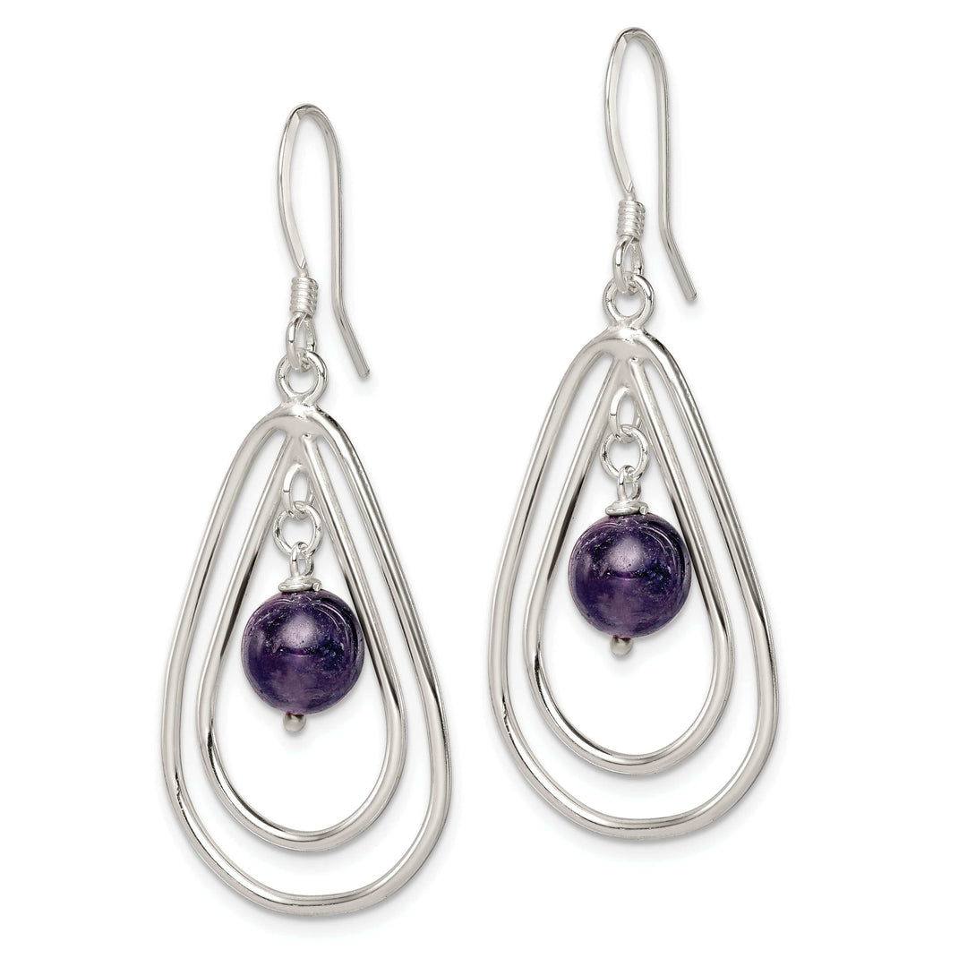 Lovely Rita's Earrings Sterling Silver Amethyst Dangle Design Earrings