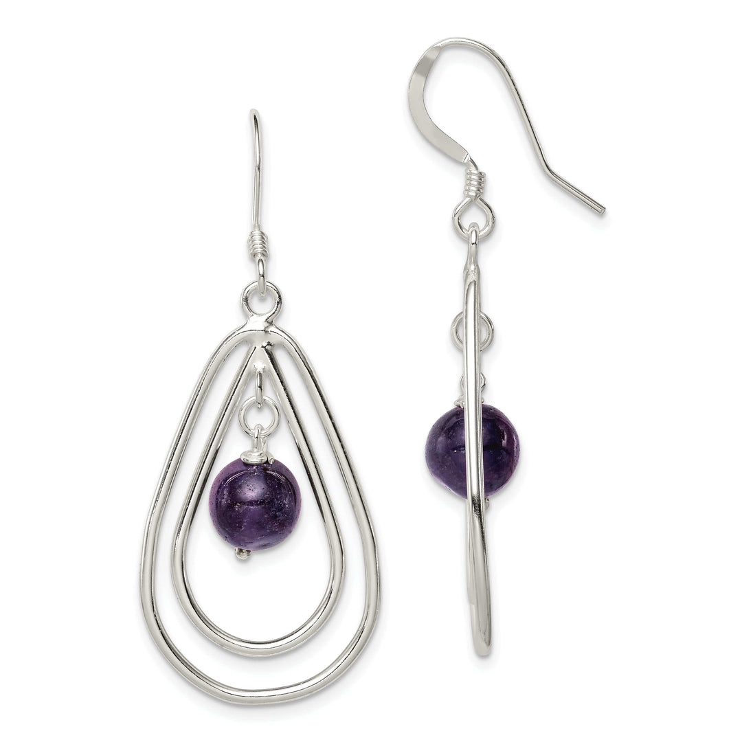 Lovely Rita's Earrings Sterling Silver Amethyst Dangle Design Earrings