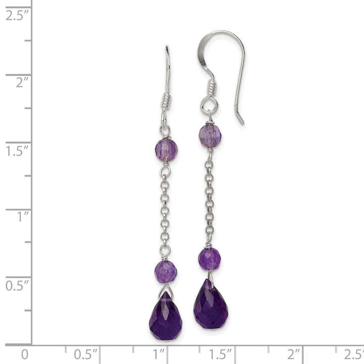 Lovely Rita's Earrings Sterling Silver Amethyst Dangle Earrings