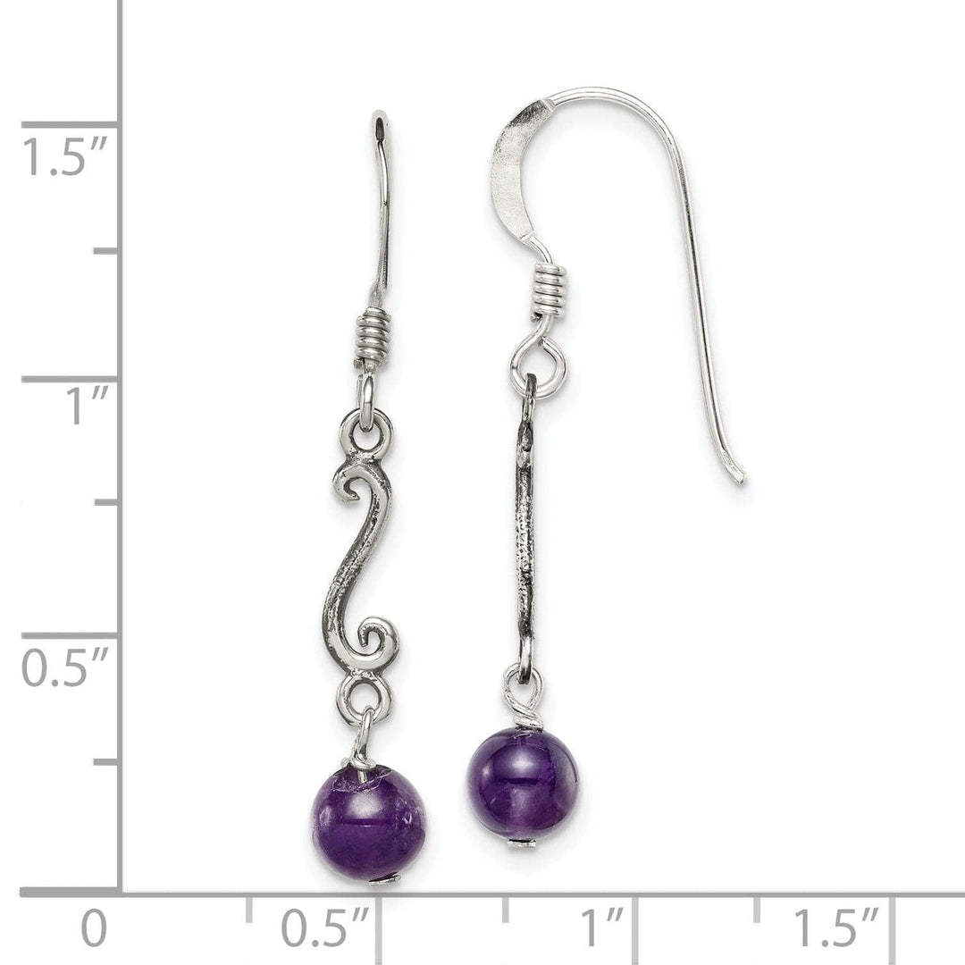 Lovely Rita's Earrings Sterling Silver Amethyst Dangle Earrings