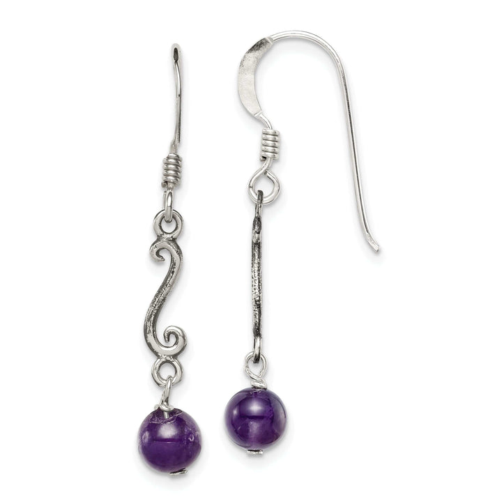 Lovely Rita's Earrings Sterling Silver Amethyst Dangle Earrings