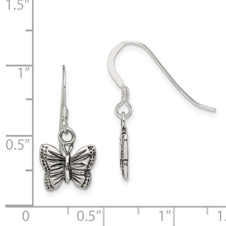 Lovely Rita's Earrings Sterling Silver Antiqued Butterfly Earrings