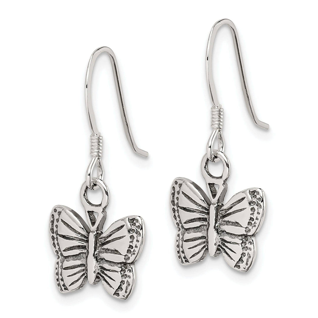 Lovely Rita's Earrings Sterling Silver Antiqued Butterfly Earrings