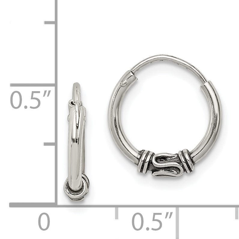 Lovely Rita's Earrings Sterling Silver Antiqued Hoop Earrings