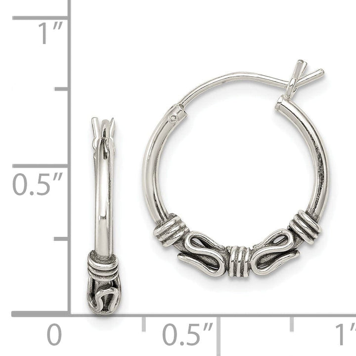 Lovely Rita's Earrings Sterling Silver Antiqued Hoop Earrings