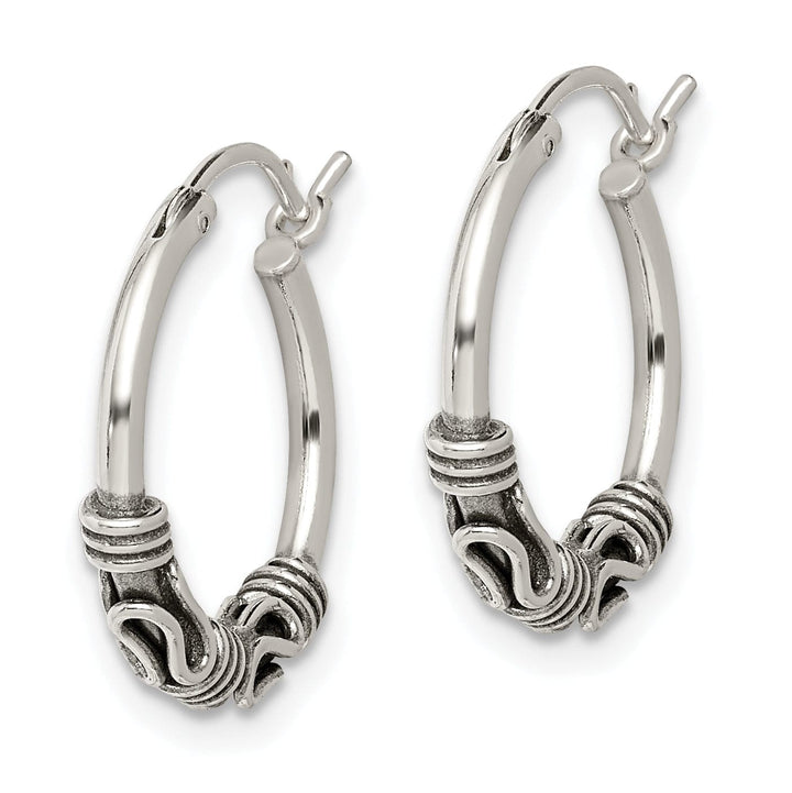 Lovely Rita's Earrings Sterling Silver Antiqued Hoop Earrings