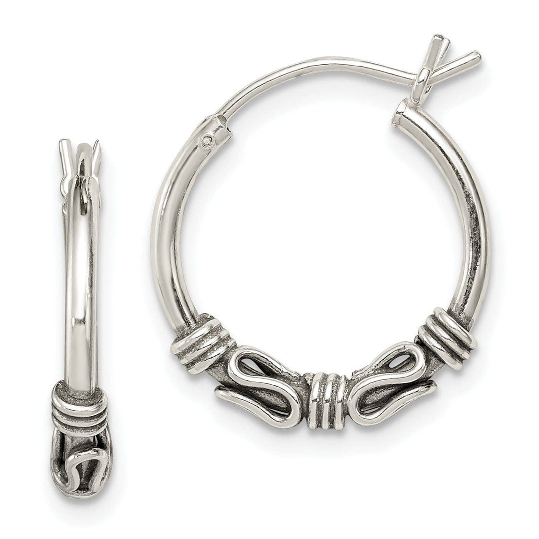 Lovely Rita's Earrings Sterling Silver Antiqued Hoop Earrings