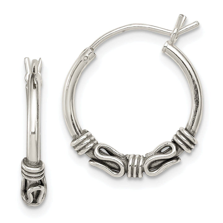 Lovely Rita's Earrings Sterling Silver Antiqued Hoop Earrings