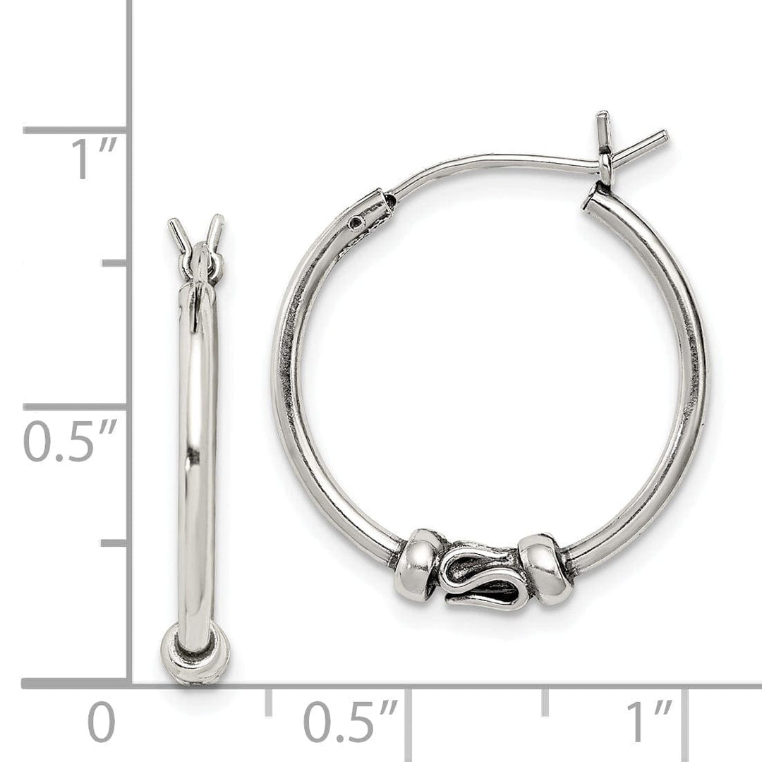 Lovely Rita's Earrings Sterling Silver Antiqued Hoop Earrings