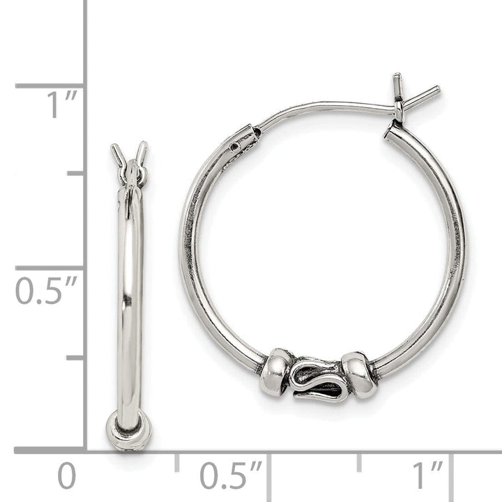 Lovely Rita's Earrings Sterling Silver Antiqued Hoop Earrings