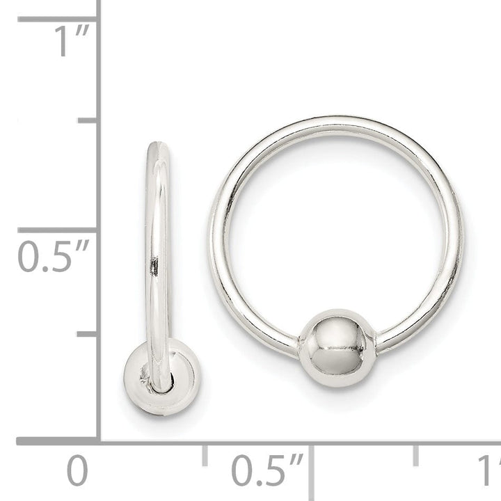 Lovely Rita's Earrings Sterling Silver Ball Bead Hoop Earrings