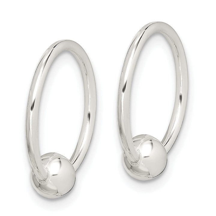 Lovely Rita's Earrings Sterling Silver Ball Bead Hoop Earrings