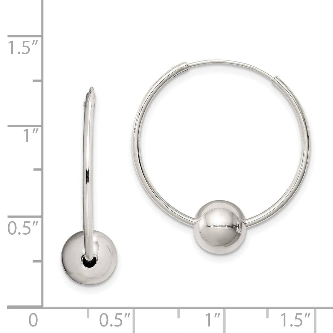 Lovely Rita's Earrings Sterling Silver Ball Bead Hoop Earrings