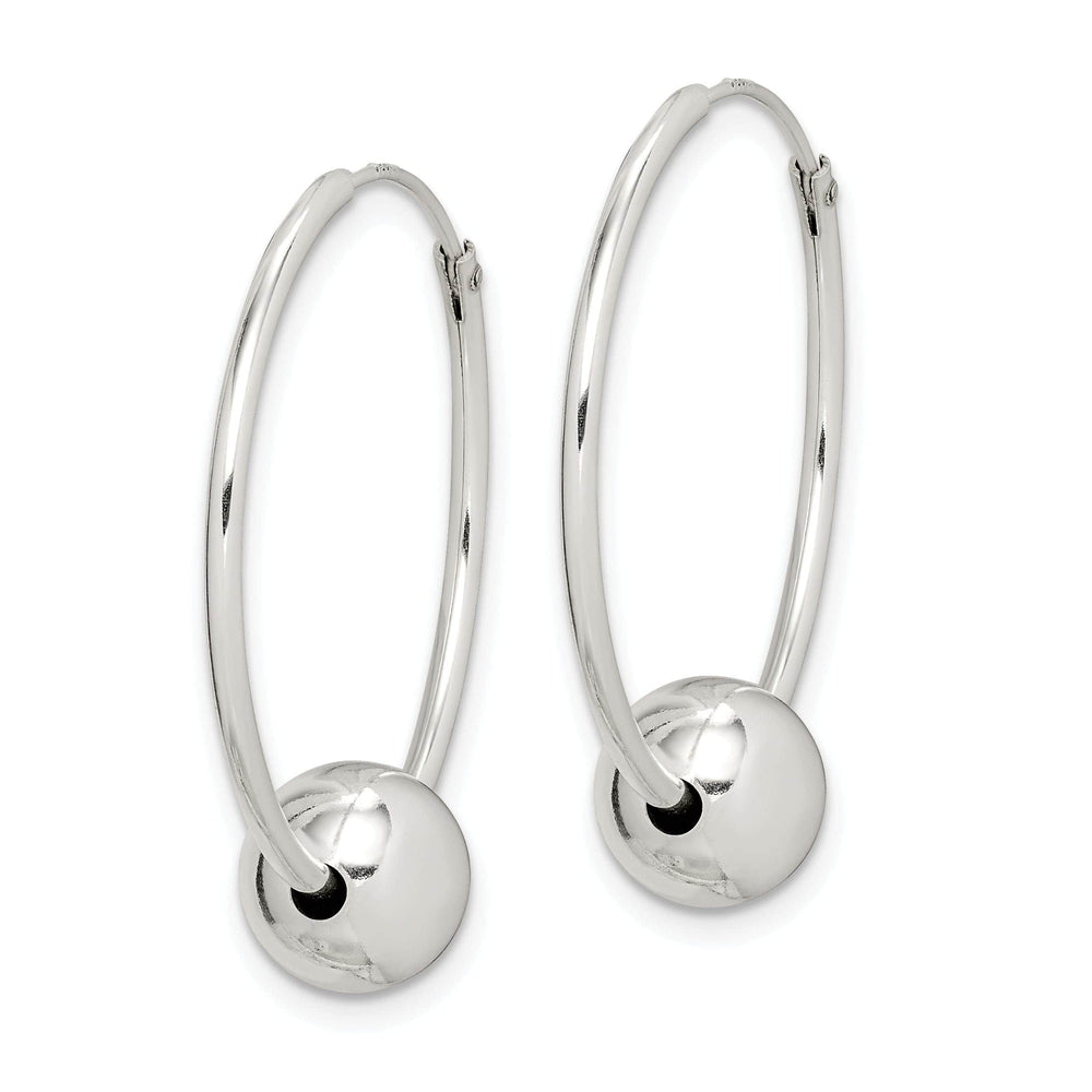 Lovely Rita's Earrings Sterling Silver Ball Bead Hoop Earrings