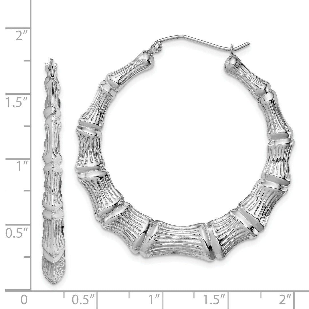 Lovely Rita's Earrings Sterling Silver Bamboo Hoop Earrings