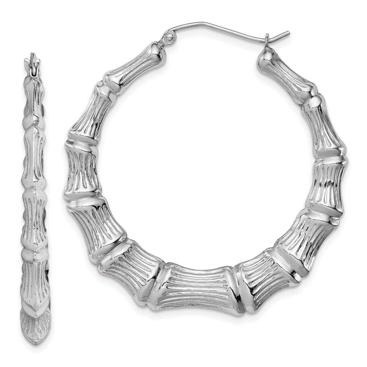 Lovely Rita's Earrings Sterling Silver Bamboo Hoop Earrings