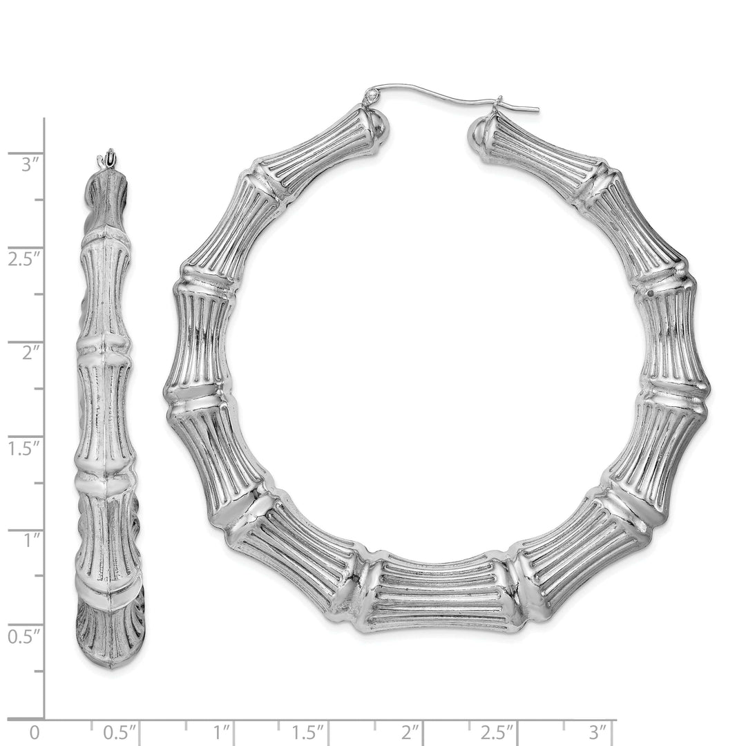 Lovely Rita's Earrings Sterling Silver Bamboo Hoop Earrings