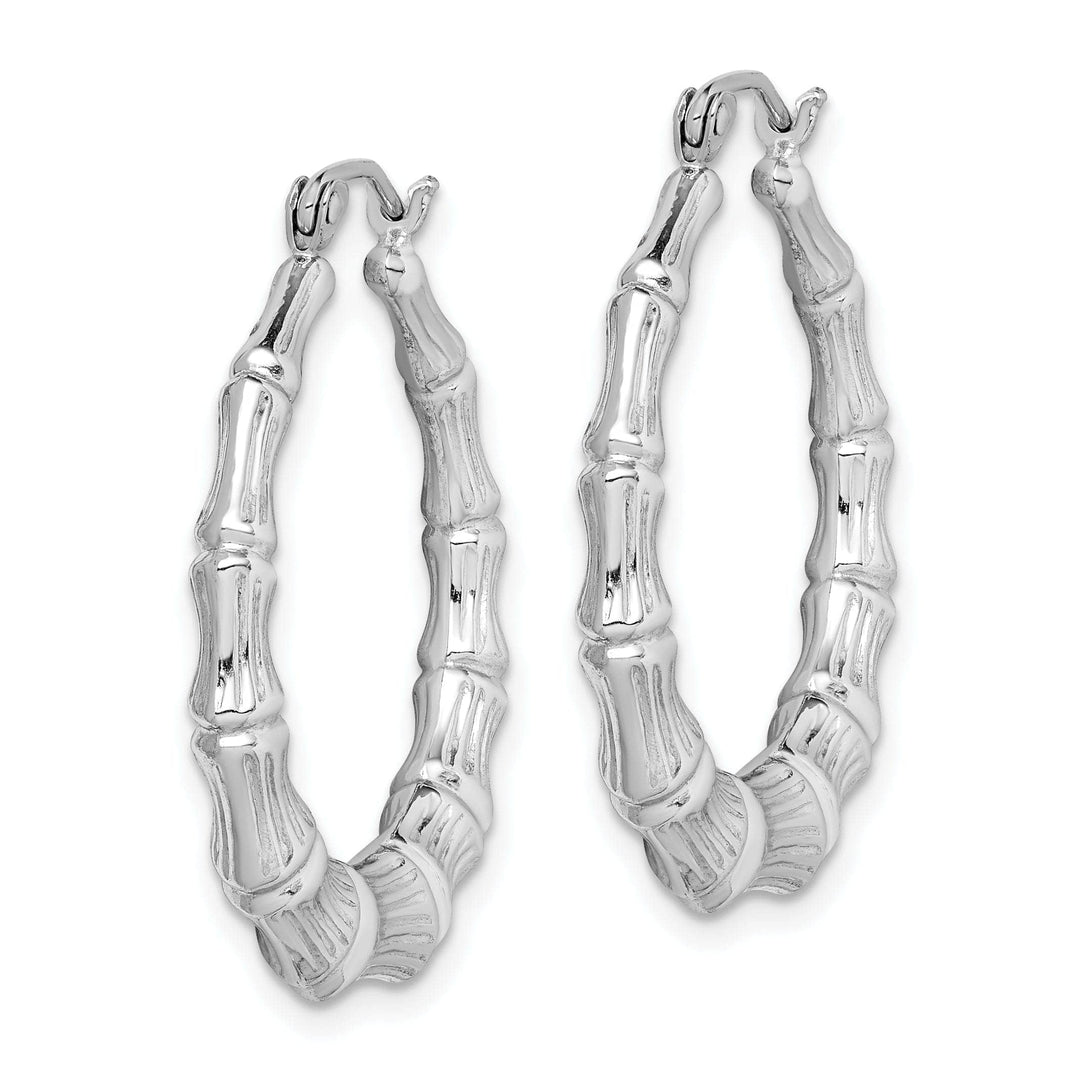 Lovely Rita's Earrings Sterling Silver Bamboo Hoop Earrings