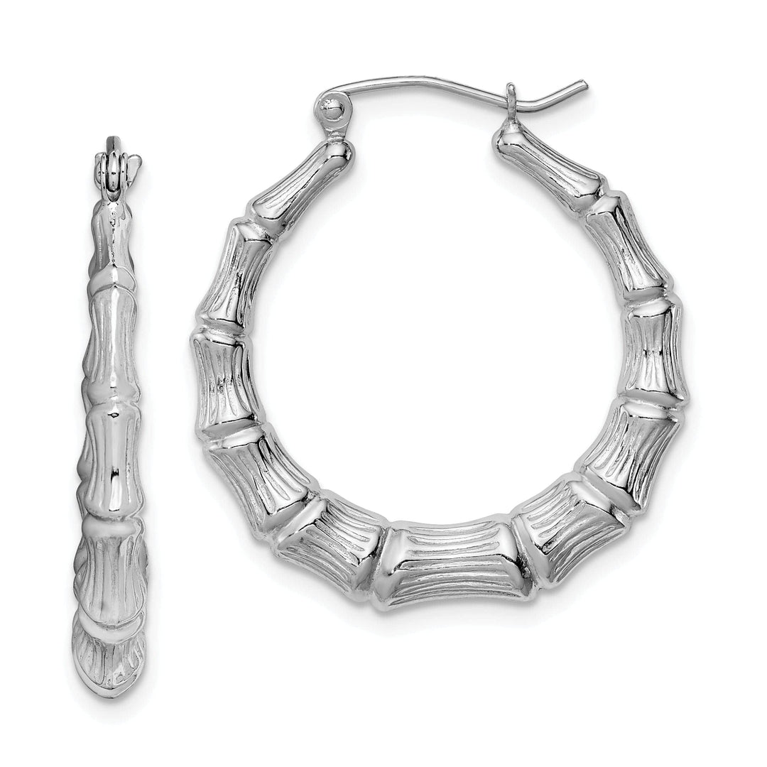 Lovely Rita's Earrings Sterling Silver Bamboo Hoop Earrings