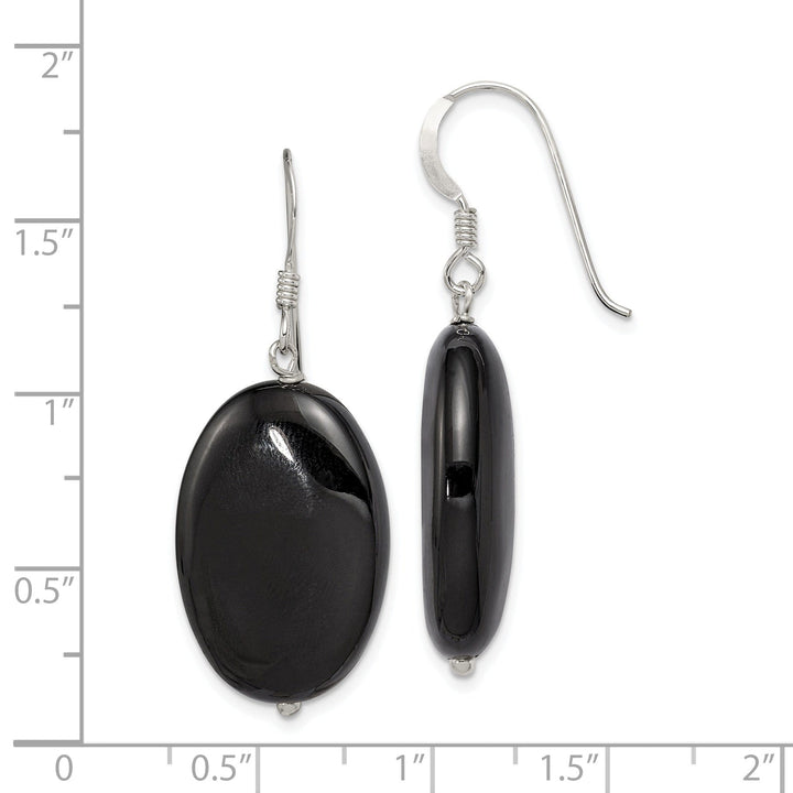 Lovely Rita's Earrings Sterling Silver Black Agate Drop Earrings