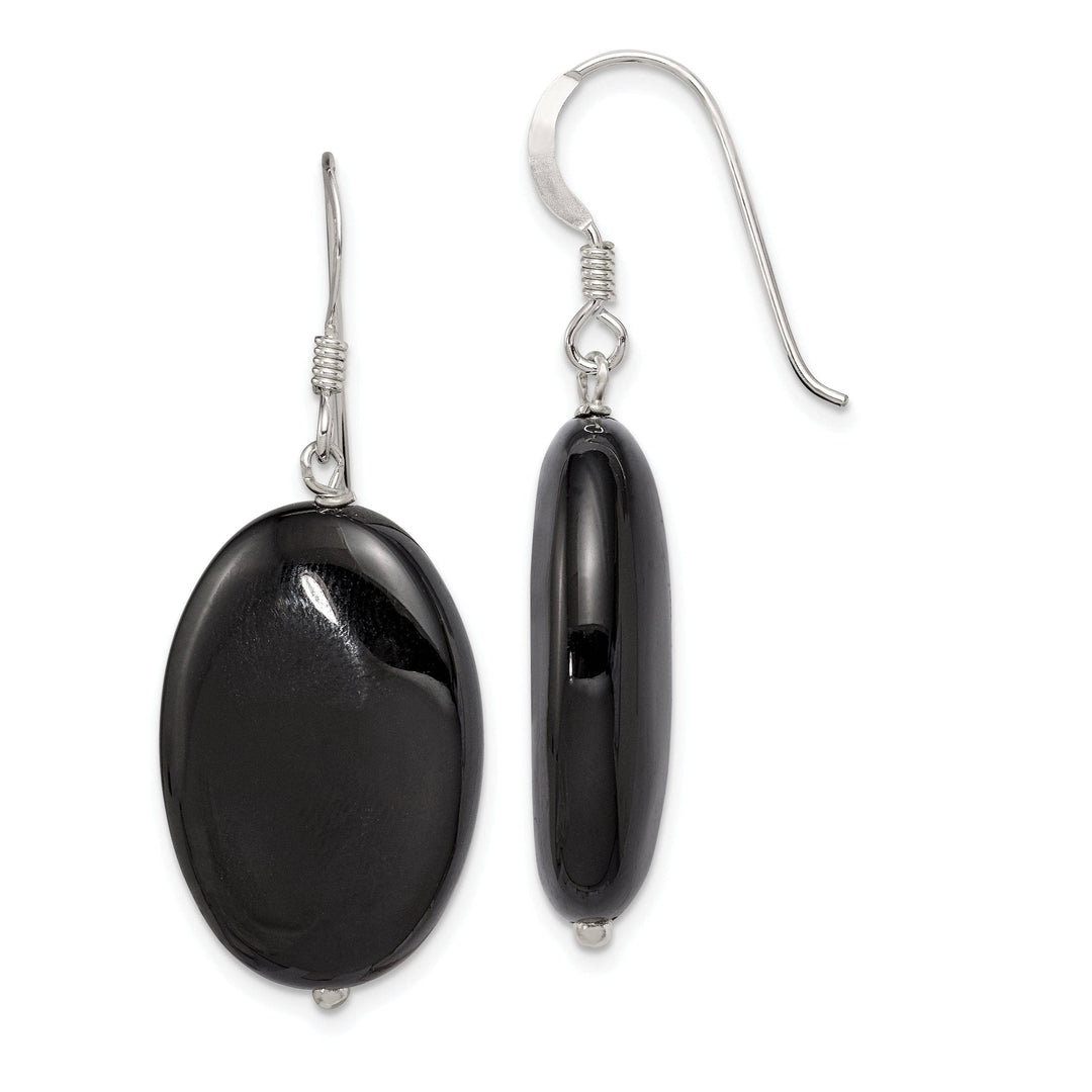 Lovely Rita's Earrings Sterling Silver Black Agate Drop Earrings