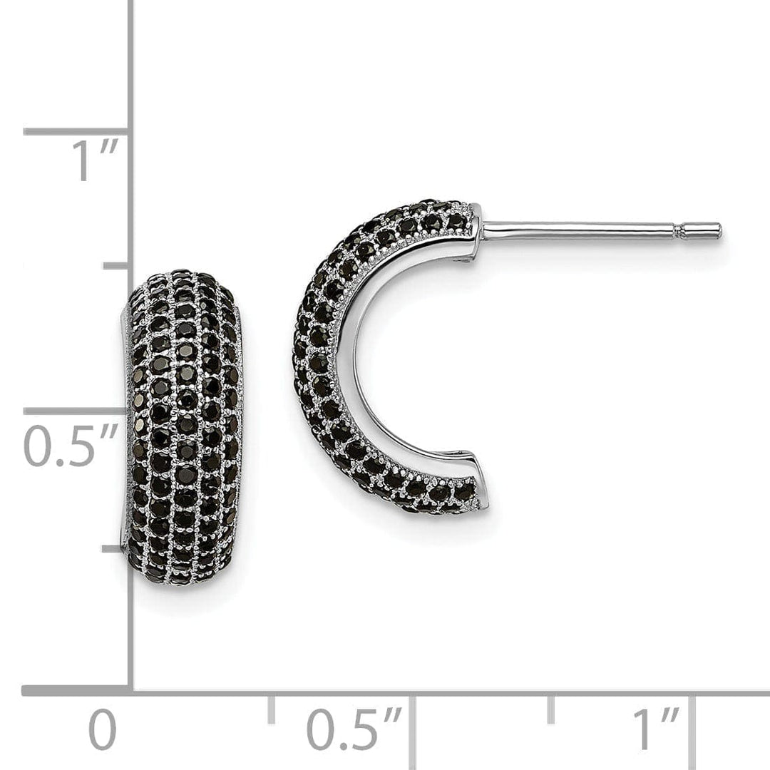 Lovely Rita's Earrings Sterling Silver Black Cubic Zirconia Earrings