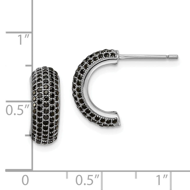 Lovely Rita's Earrings Sterling Silver Black Cubic Zirconia Earrings