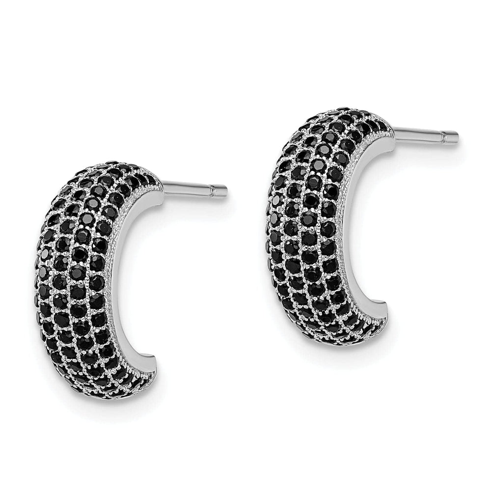 Lovely Rita's Earrings Sterling Silver Black Cubic Zirconia Earrings